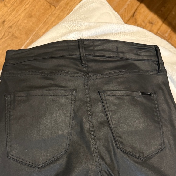 White House Black Market black coated denim jeans sz 0 - Picture 4 of 4